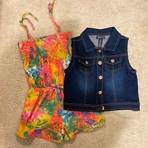 Size 7/8 lot of 2 romper & vest